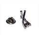 Hockey Sticks & Ball Bully Off Sport Lapel Pin Badge