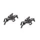 English Made Pewter Jockey on Horseback Equestrian Cufflinks