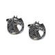 English Made Horses Head Lucky Horseshoe Pewter Cufflinks