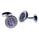 Pink Paisley Centre Rhodium Plated Cufflinks