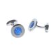 Rhodium Plated Saltire Tartan Centred Cufflinks