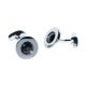 Rhodium Plated Black Watch Tartan Centred Cufflinks
