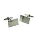 Satin Brushed Metal Finish 3 Crystals Design Cufflinks (engravable 19mm x 12mm)