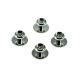 Rhodium Plated 4x Shirt Button Stud sets with cabochon recess for doming