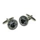 Silhouette Drumkit on Music Sheet Cufflinks