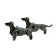 Antique Finish Pewter Dachshund sausage Dog Cufflinks
