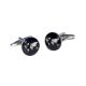 Round Black & White World Map Cufflinks