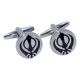 Khanda Emblem of Sikhism Round Cufflinks