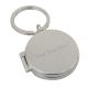 Silver Finish De Luxe Opening Round Shaped Keyring (Engravable)