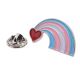 Trans Flag Rainbow an Heart Metal Enamel Lapel Pin Badge
