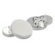 Plain Rhodium Plated De Luxe Round Chain Style Cufflinks