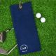 Personalised with Initials Best Boyfriend By Par Design Navy Blue Microfibre Golf Towel