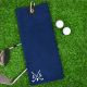 Personalised with Initials Crossed Golf Clubs Navy Blue Microfibre Golf Towel