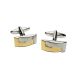 2 Tone Brushed Interlocked Cufflinks