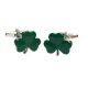 Green Irish Shamrock Cufflinks
