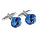 2 Tone Blue Knot Cufflinks