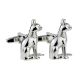 Rhodium Plated Egyptian Cat Design Cufflinks