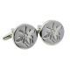 Debossed Recess Design Bee Round Cufflinks