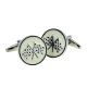 Grand Prix F1 Chequered Flag Enamelled Motor Racing Cufflinks