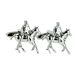 Horse Mounted Polo Player Equestrian Cufflinks