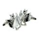 Closed Wings Black Crystal Eyes Bat Cufflinks