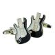 Black & White enamelled Electric Guitar Music Cufflinks