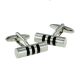 Black Striped Tube Classic Cufflinks (DWC) 