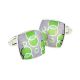 Green & Pink Enamelled Bubble Design Cufflinks