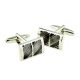 Grey & Black Striped classic Cufflinks