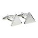 Triangular Plain Rh Plated Cufflinks (engravable 15mmx2mm)