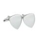 Shield Shape Plain Rh Plated Cufflinks 20mmx15mm (engravable)