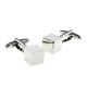 Polished Cube Design Rhodium Plated Cufflinks