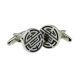 Silver/Black Chinese Longevity Symbol Classic Cufflinks