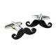 Black Curly Tipped Moustache Cufflinks