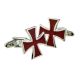 Red Maltese Cross Crusader Cufflinks