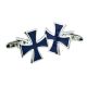Blue Maltese Cross Style Crusader Cufflinks