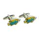 Blue & Yellow Tropical Fish Cufflinks