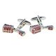 Red & Silver Microphone Music Cufflinks
