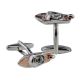 Two Tone Silver & Rose Gold Retro Speedboat Cufflinks
