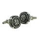 Rounded Gothic Pattern Silver & Black Classic Cufflinks