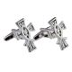 Religious Christian Cross with Ichthus Cufflinks