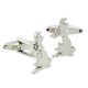 Outline Map of Great Britain & Northern Ireland Rhodium Plated Cufflinks