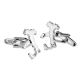 Outline Map of Italy Rhodium Plated Cufflinks