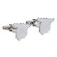 Outline Map of Spain Rhodium Plated Cufflinks