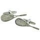 Rhodium Plated Squash Racquets Cufflinks