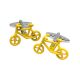 Yellow Bicycle Bike Cycle Cufflinks