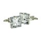 Radiant Square Cut Acrylic Crystal Cufflinks