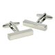 Rhodium Plated Silver Cuboid Cufflinks (engravable)