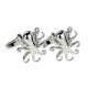 Rhodium Plated Octopus Cufflinks