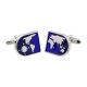 Blue Enamelled Map of the World Joining Cufflinks